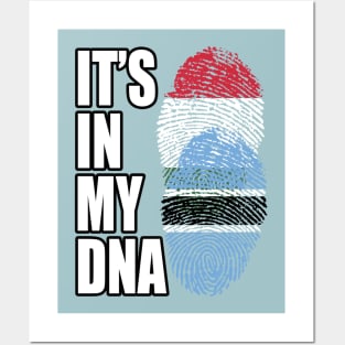 Hungarian And Botswanan Mix Heritage DNA Flag Posters and Art